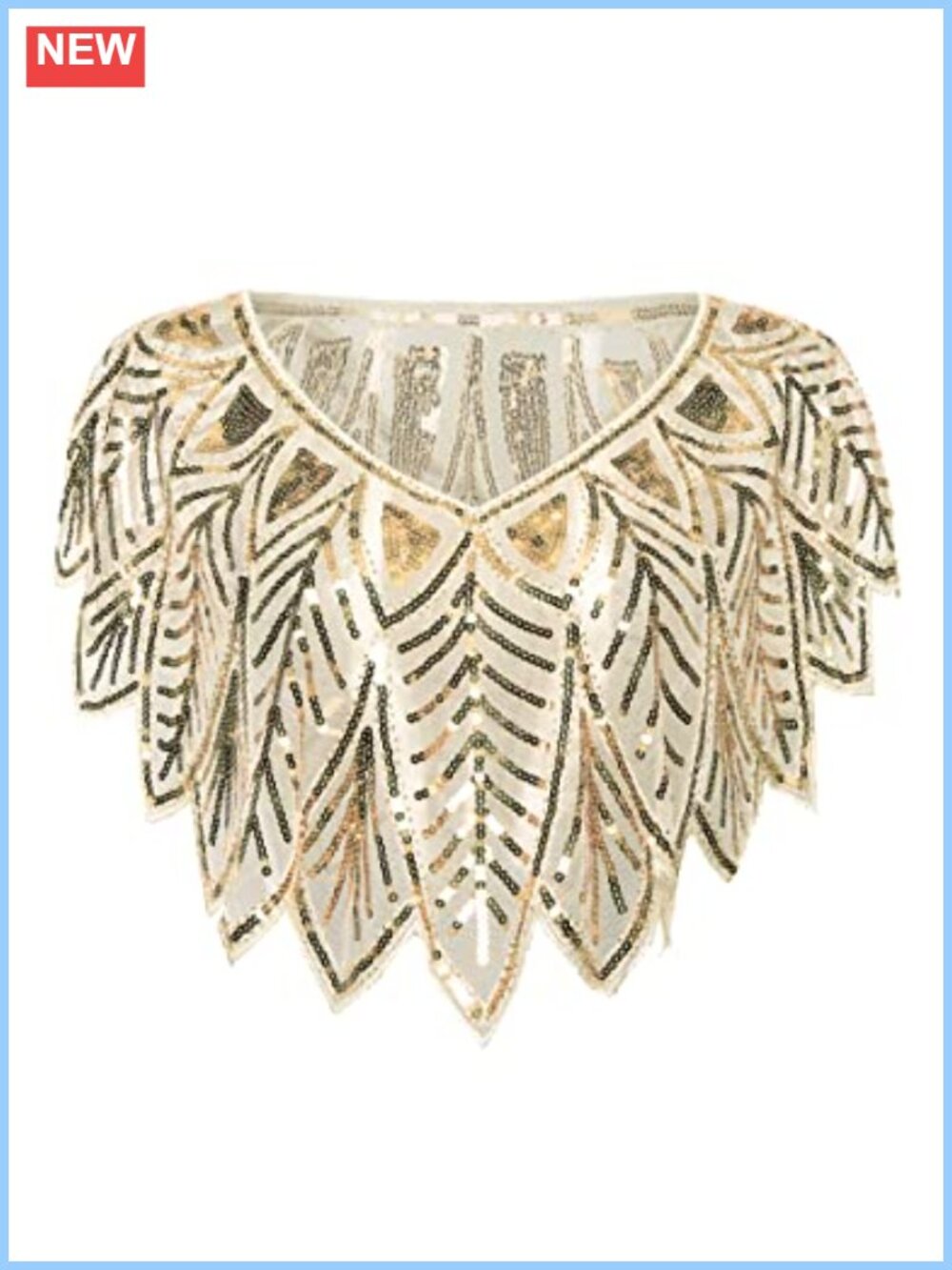 Sequin Beaded Evening Shawl Wrap Cape Bolero Flapper Cover Up